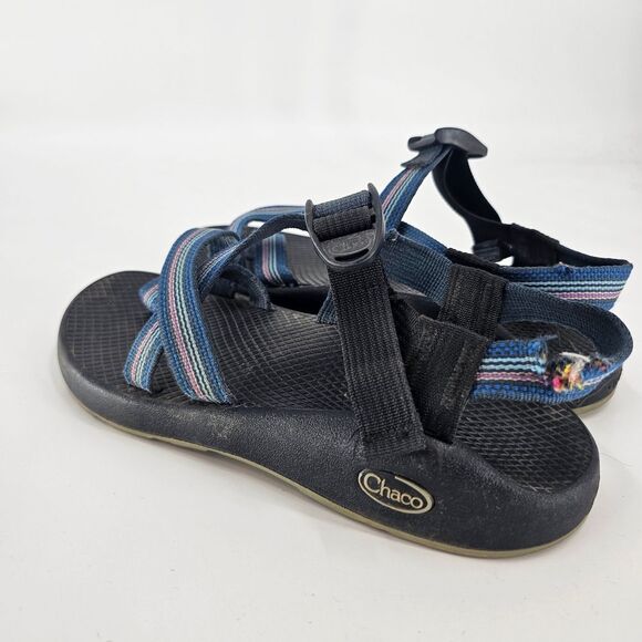 Chaco Blue Striped Sandals 8 Womens - Picture 3 of 6